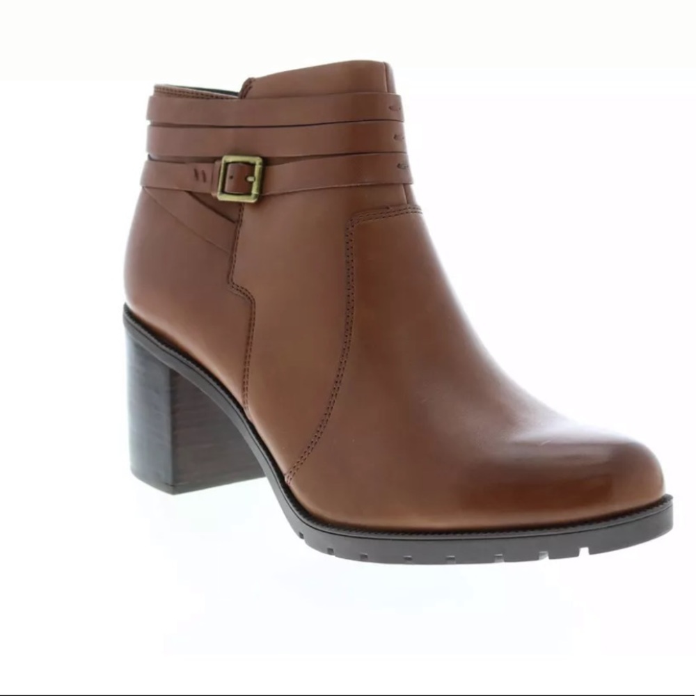 CLARKS malvet Maria leather ankle women’s boots size 11M brown